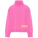 Emilio Pucci Kids Dolcevita Fucsia con Logo Giallo per Bambine