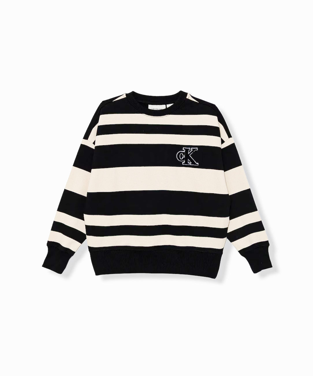 Calvin Klein Kids Felpa Con Motivo a Righe Orinzontali a Contrasto per Bambini