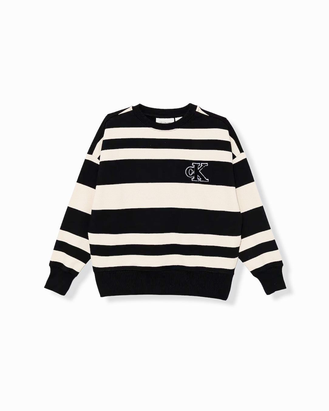 Calvin Klein Kids Felpa Con Motivo a Righe Orinzontali a Contrasto per Bambini