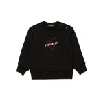 Dsquared2 Kids Felpa Nera con Stampa Logo e Cuore per Neonate