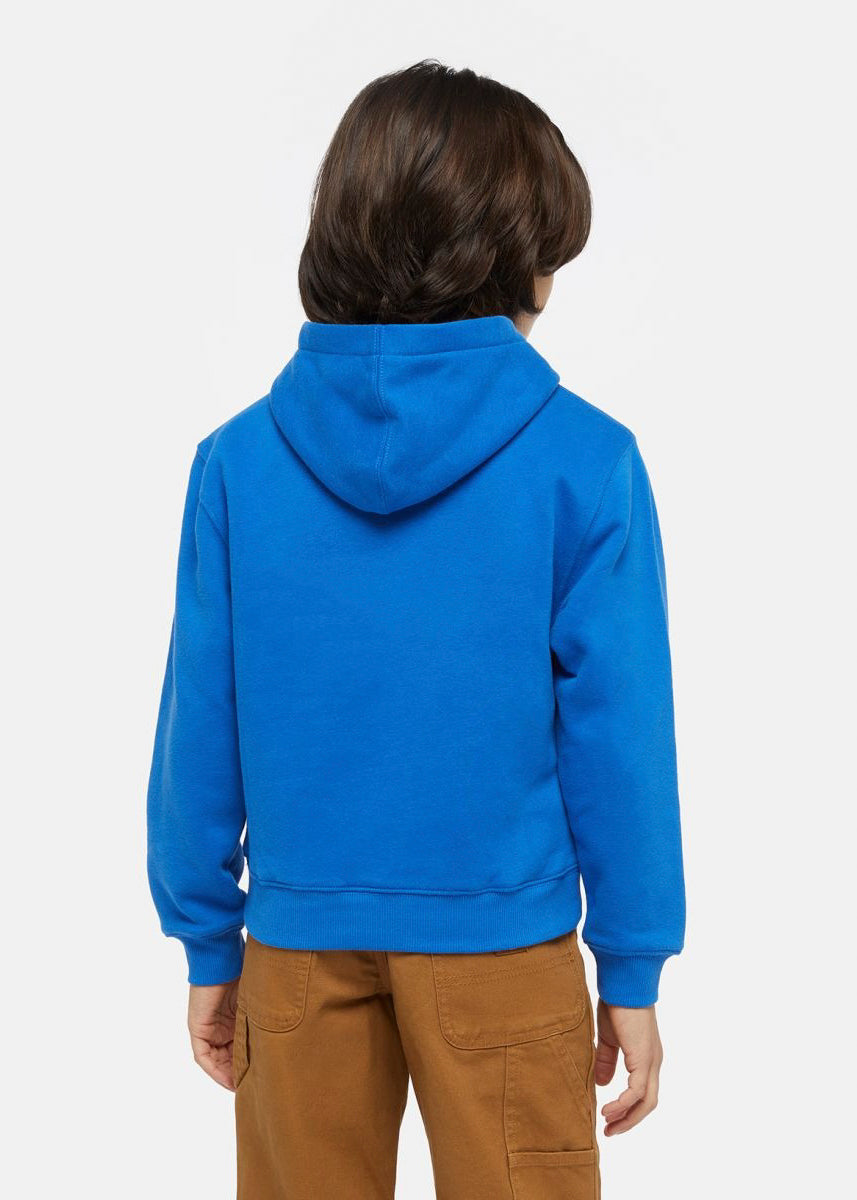 Dickies Kids Felpa Azzurra con Cappuccio con Micro Logo per Bambini (retro)