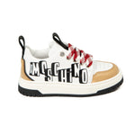 Moschino Kids Sneakers Bianco/Biscotto con Logo per Bambini