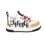 Moschino Kids Sneakers Bianco/Biscotto con Logo per Bambini