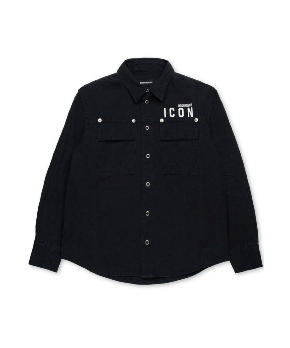 Dsquared2 Kids Camicia Nera ICON per Bambini