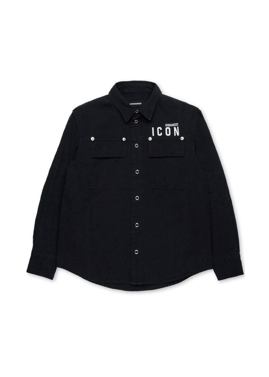 Dsquared2 Kids Camicia Nera ICON per Bambini