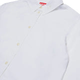 Diesel Kids Camicia Bianca Cropped con Logo Ricamato su Colletto per Bambine