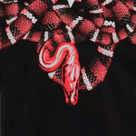 Marcelo Burlon County Of Milan Kids T-Shirt Nera con Stampa Snake Rossa per Bambini