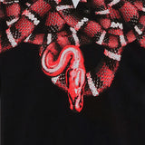 Marcelo Burlon County Of Milan Kids T-Shirt Nera con Stampa Snake Rossa per Bambini
