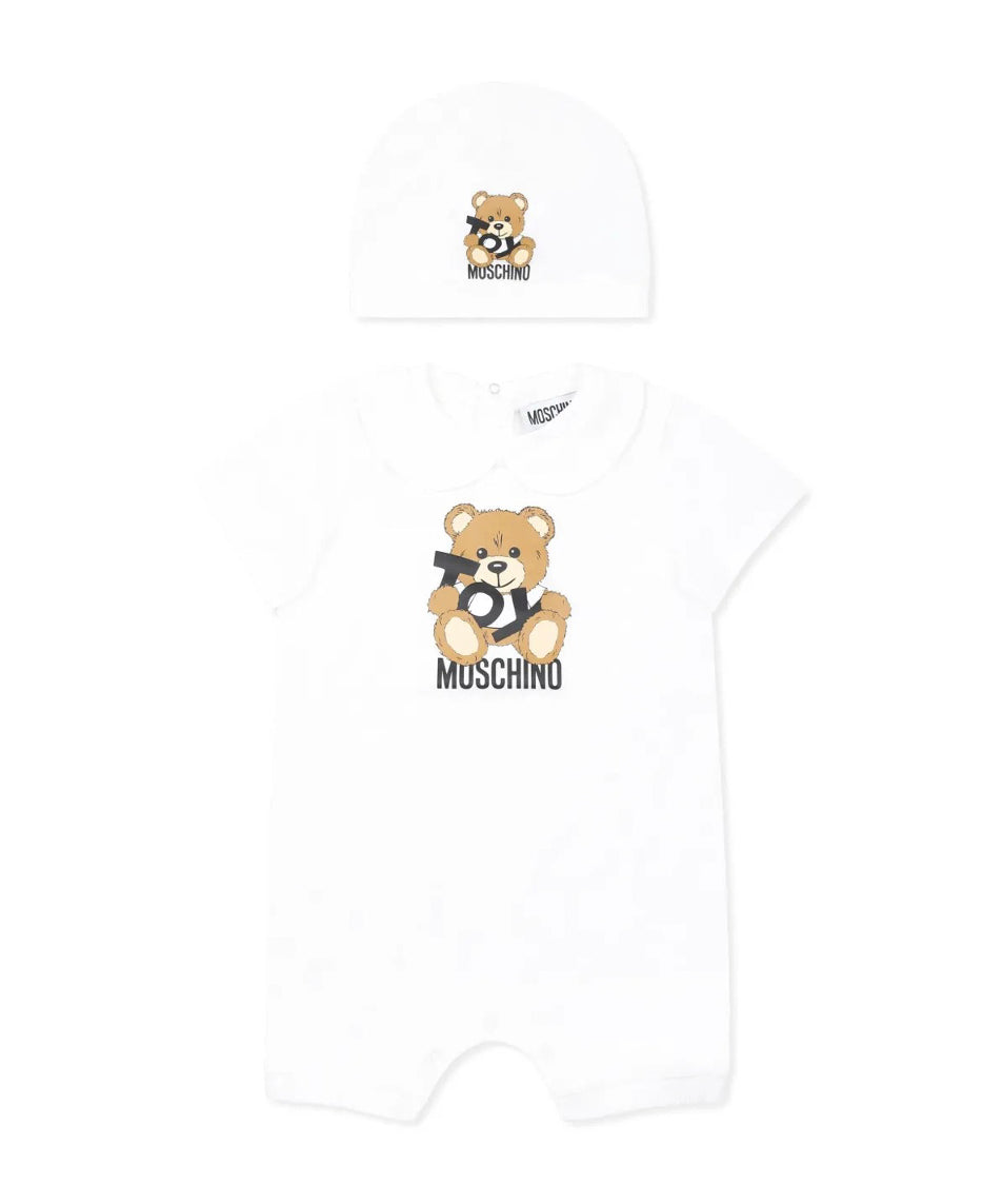 Moschino Kids Tutina con Cappellino con Stampa per Neonati