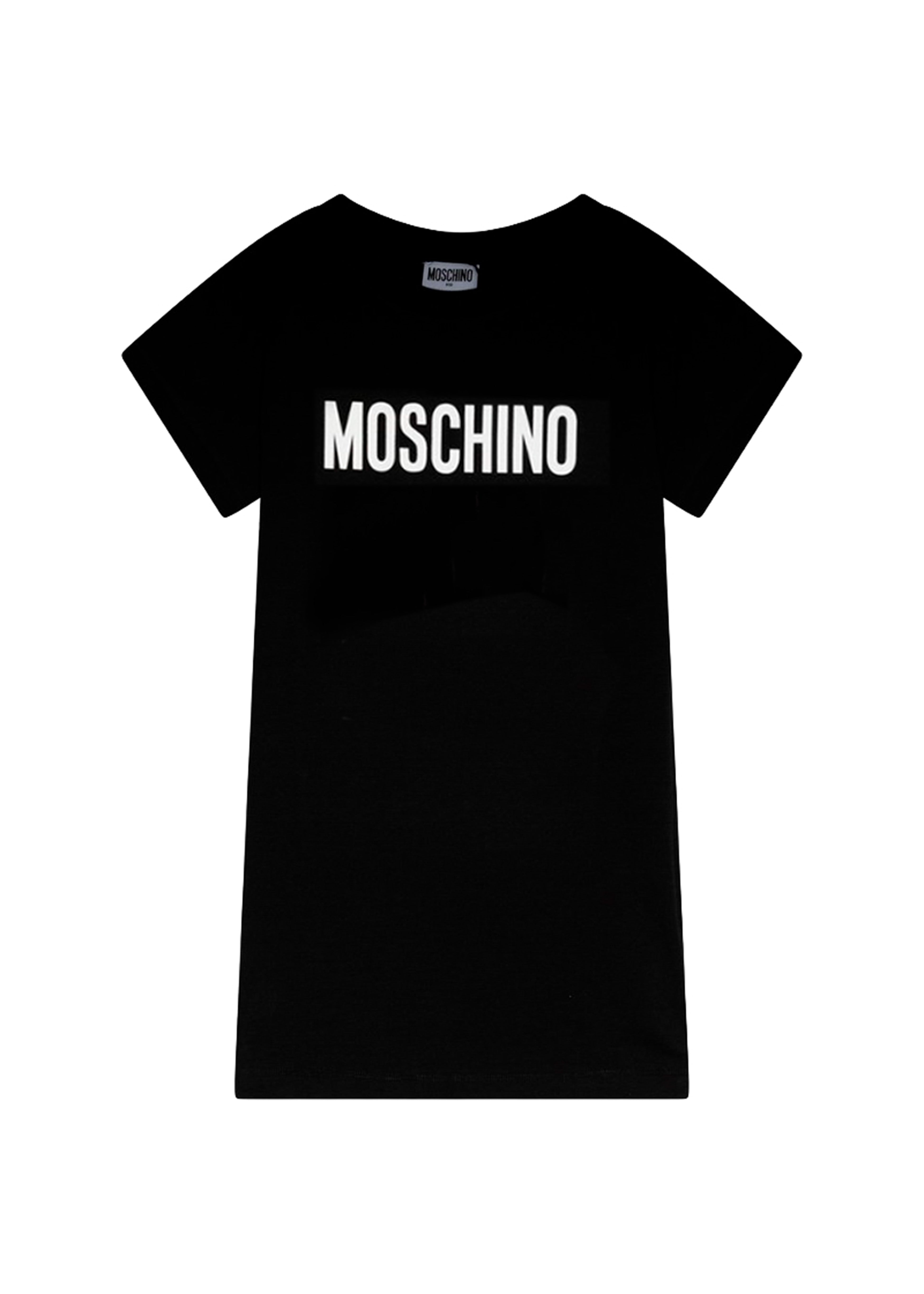 Moschino Kids Abito Nero con Logo per Bambine 