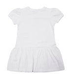 Moschino Kids Abito con Rouches Bianco e Logo Teddy Bear per Neonate