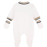 BOSS Kids Set Nascita 4 Pezzi Bianco con Tutina Body Cappellino e Bavaglino per Neonati