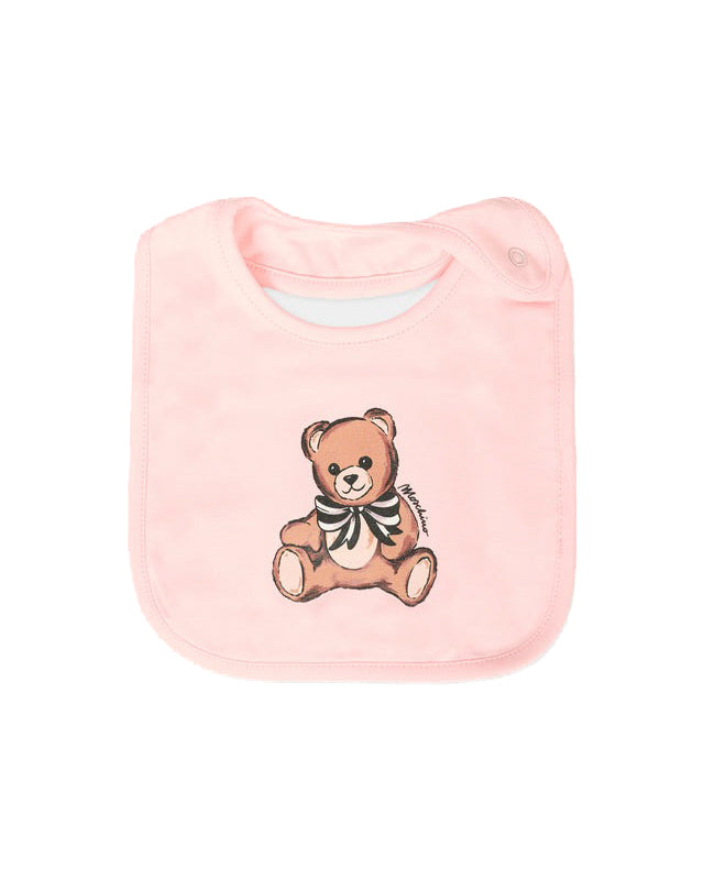 Moschino Kids Tutina con Bavetta Rosa con Teddy per Neonate