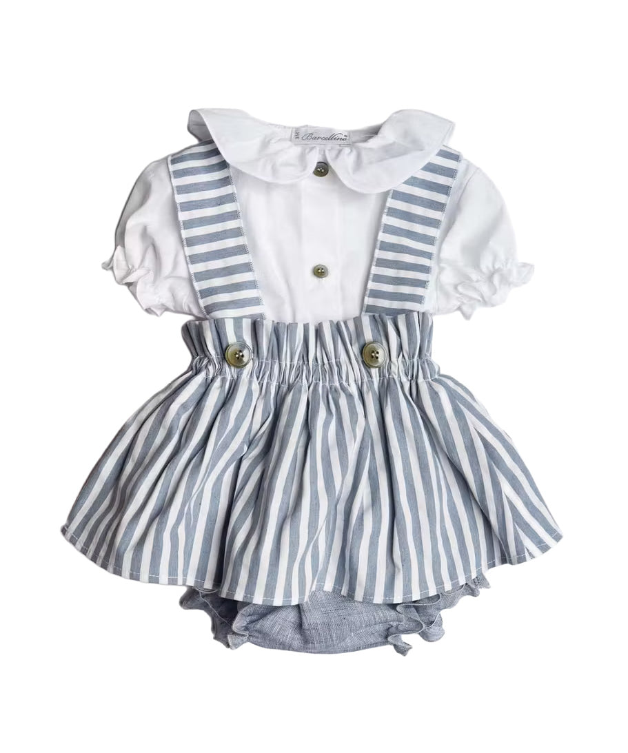 Barcellino Kids Completo Bianco e Avion per Neonate