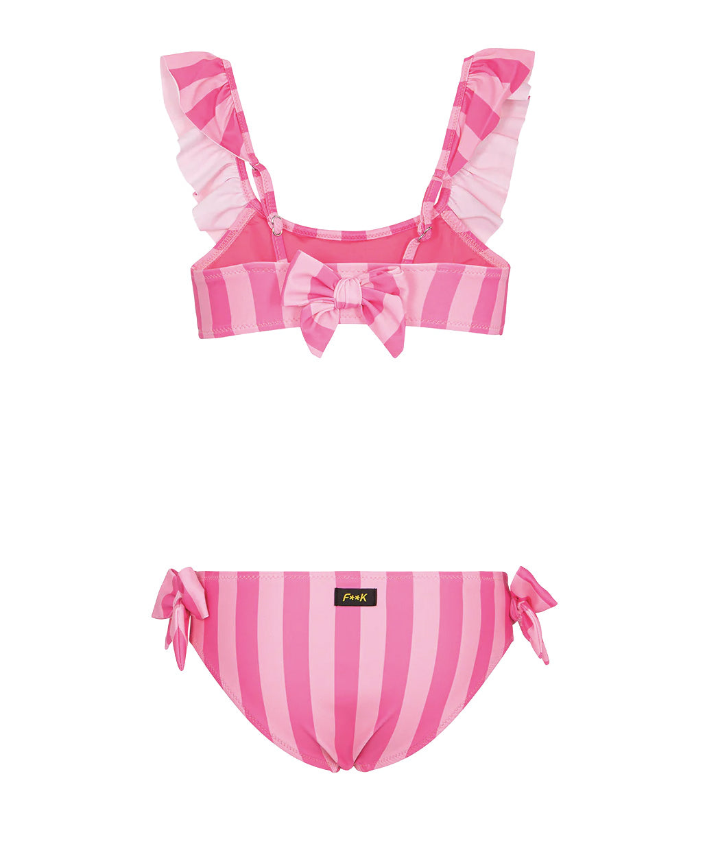 F**K Kids Costume Due Pezzi Fantasia a Strisce Rosa per Bambine