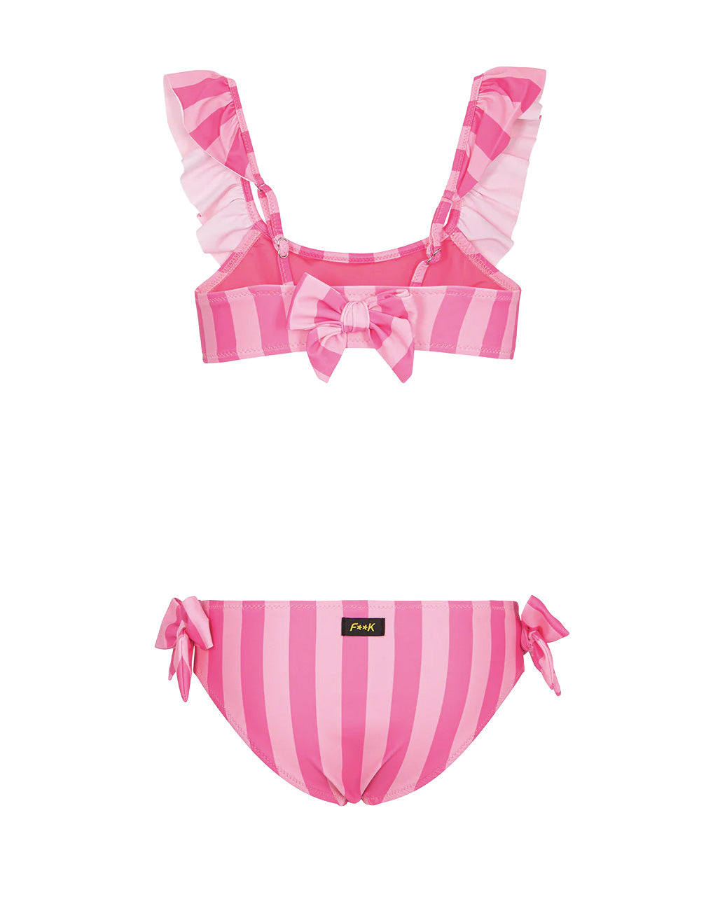 F**K Kids Costume Due Pezzi Fantasia a Strisce Rosa per Bambine