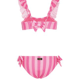 F**K Kids Costume Due Pezzi Fantasia a Strisce Rosa per Bambine