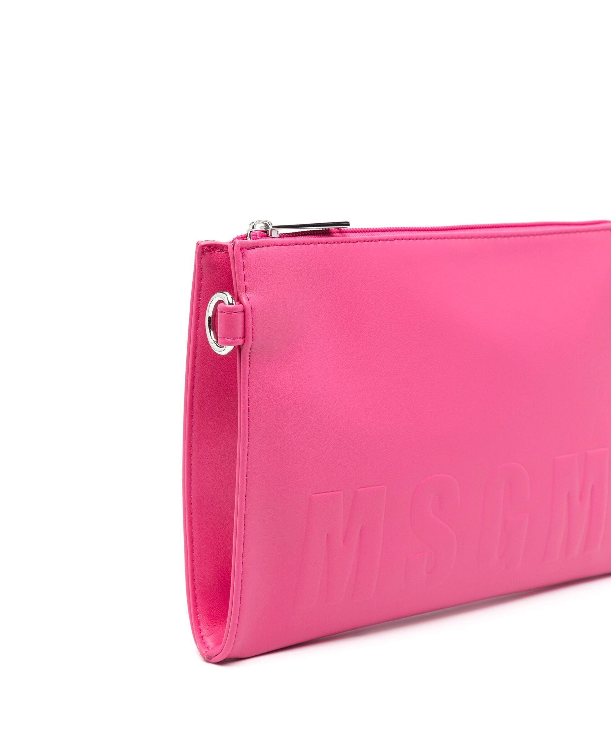 Msgm Kids Borsa Fuxia con Logo Goffrato