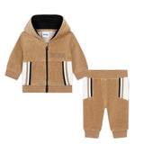 Boss Kids Completo Felpa con Pantalone Biscotto per Neonati
