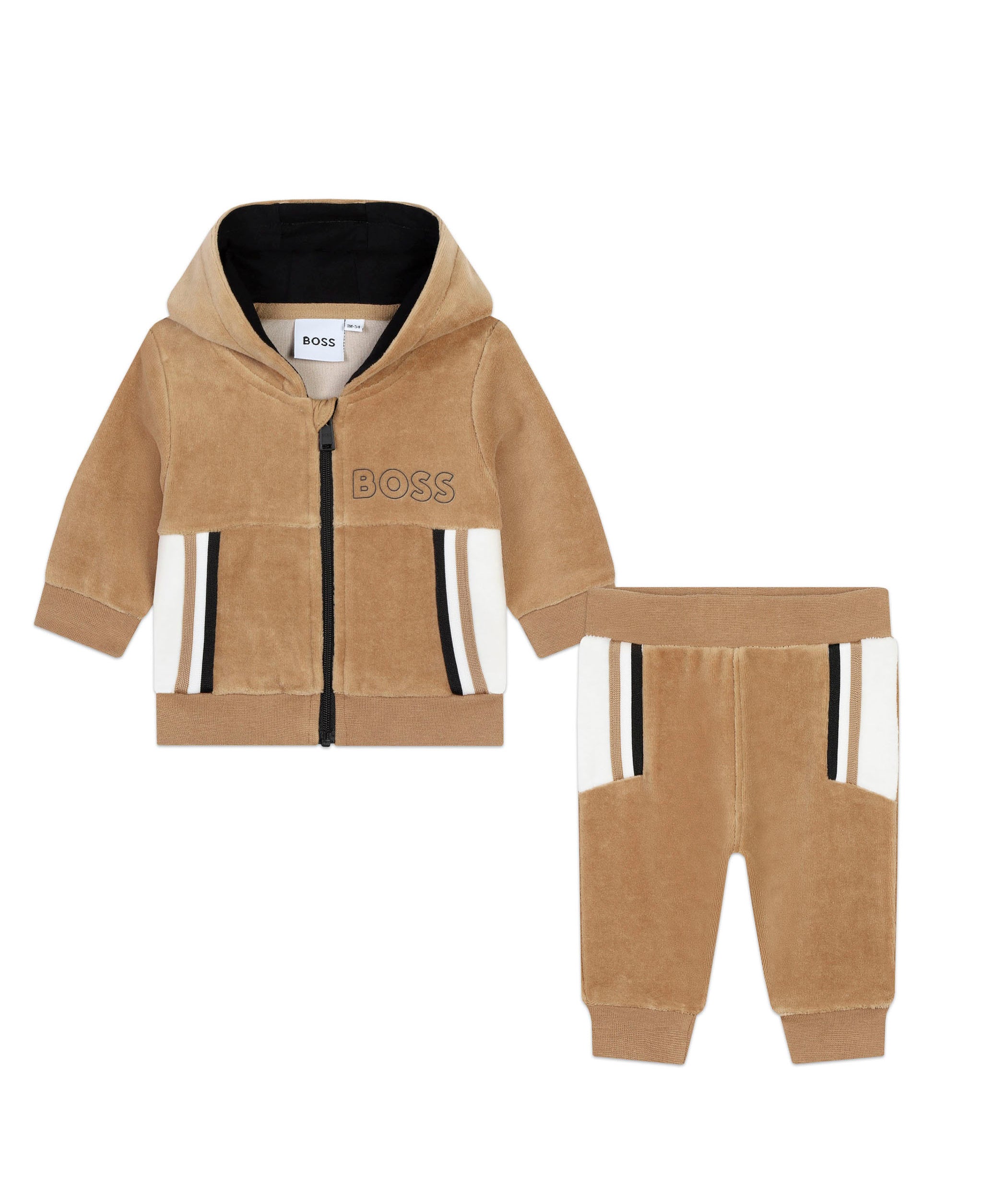 Boss Kids Completo Felpa con Pantalone Biscotto per Neonati