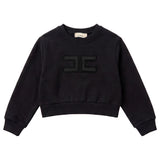 Elisabetta Franchi La Mia Bambina Felpa Nero con Logo per Neonate