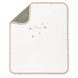 Barcellino Kids Coperta Latte con Ricamo Lettering e Fiorellini per Neonate