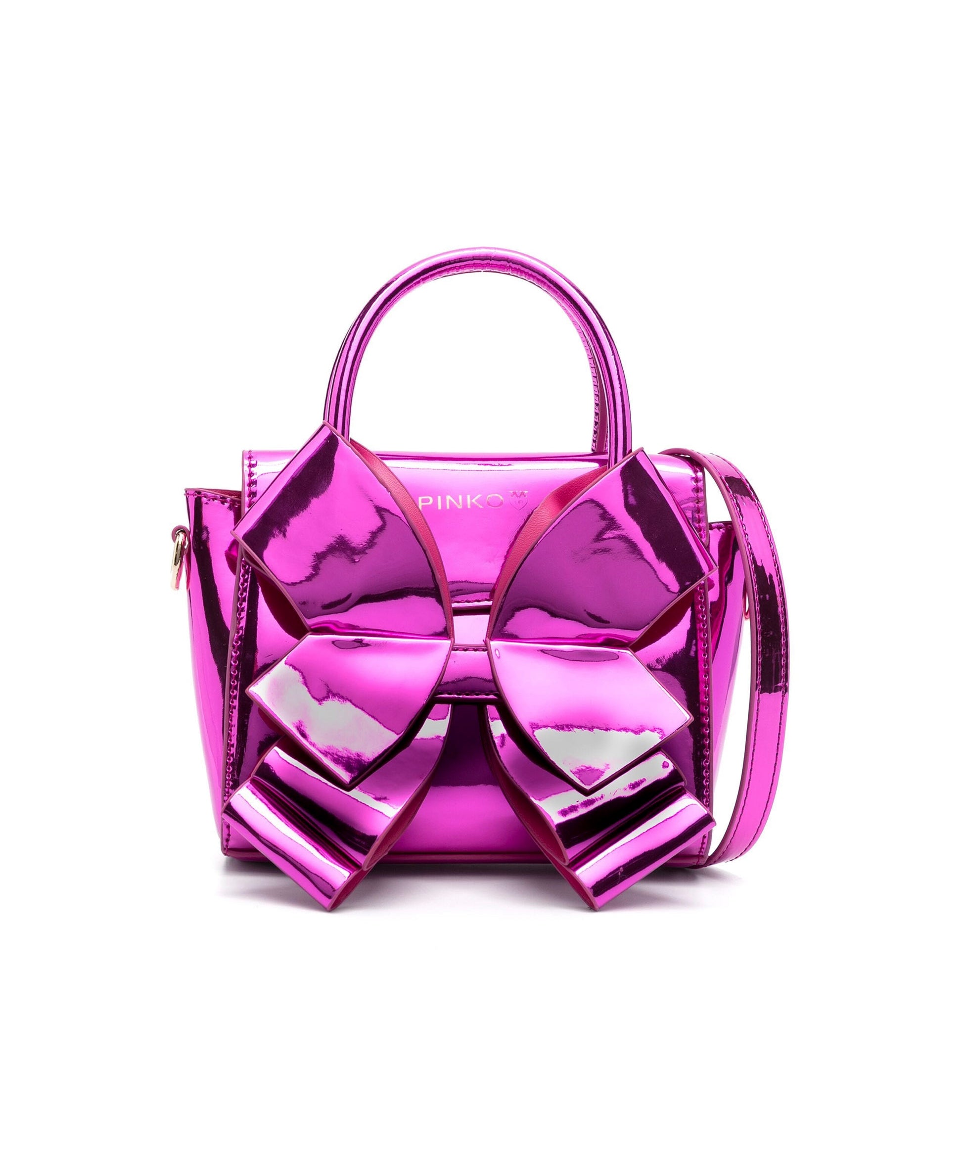 Pinko Kids Borsa Tote Fucsia con Fiocco Oversize (fronte)