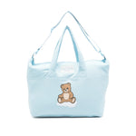 Moschino Kids Borsa Mamma+Fasciatoio Celeste con Logo Teddy Bear