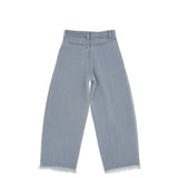 Pinko Kids Jeans Denim Wide-Leght e Dettaglio Distress sul Fondo per Bambine