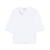 Pinko Kids T-shirt Bianca con Decorazione Strass per Bambine