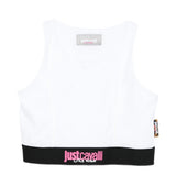 Just Cavalli Kids Top Bianco con Logo per Bambine