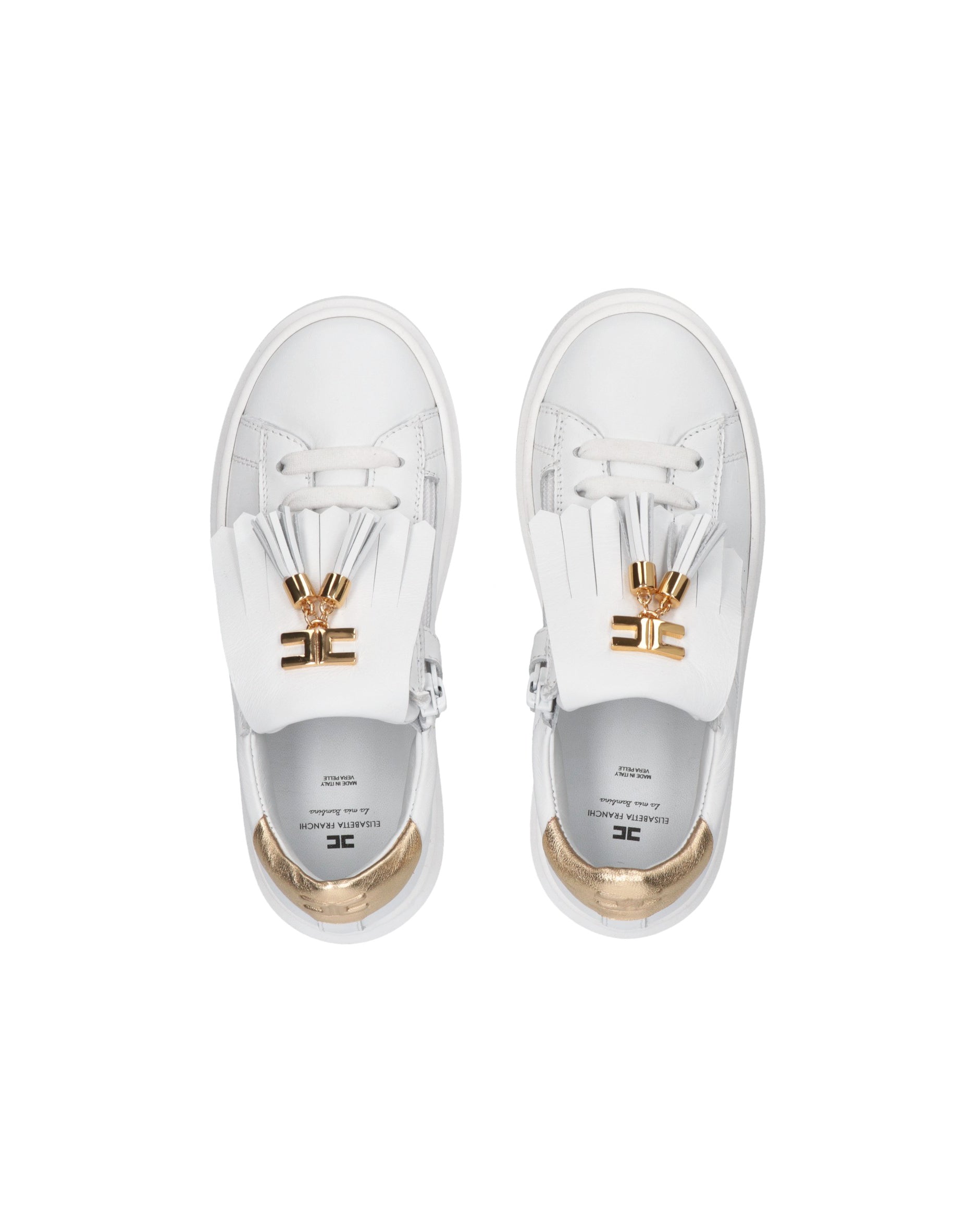 Elisabetta Franchi La Mia Bambina Sneakers Bianca/Oro per Bambine