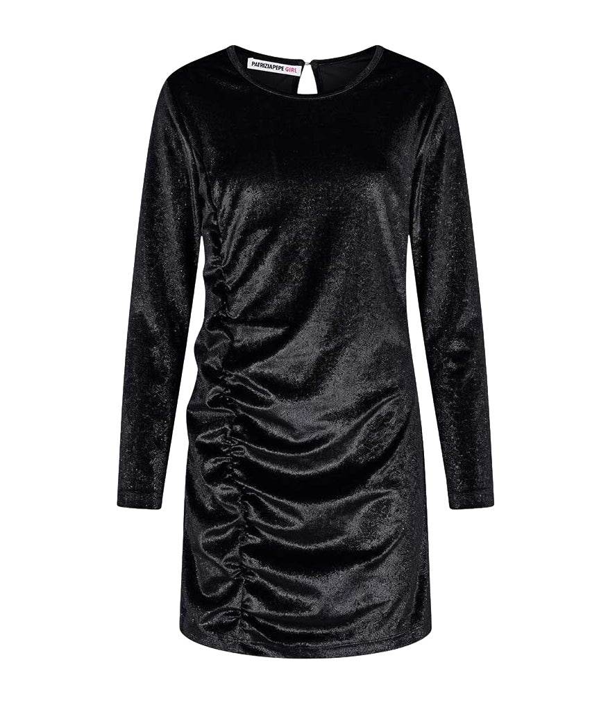 Patrizia Pepe Kids Abito Nero Glitter per Bambine