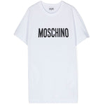 Moschino Kids Abito Bianco con Logo per Bambine