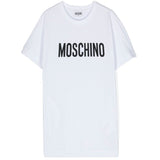 Moschino Kids Abito Bianco con Logo per Bambine