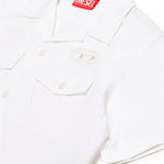 Diesel Kids Camicia Bianca Bowling con Oval D per Bambini