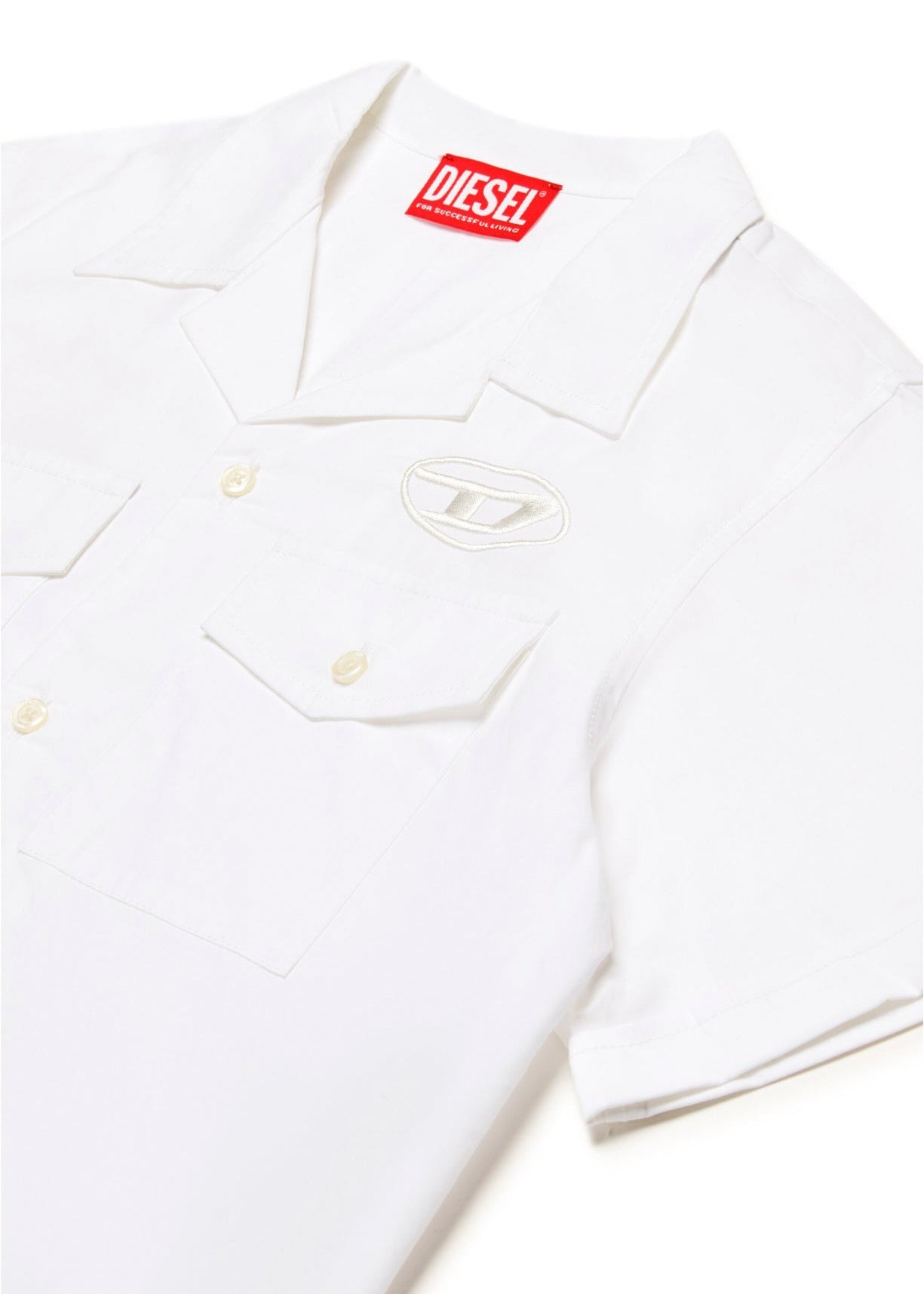 Diesel Kids Camicia Bianca Bowling con Oval D per Bambini