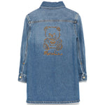 Moschino Kids Abito Denim con Ricamo Teddy Bear per Bambine (retro)