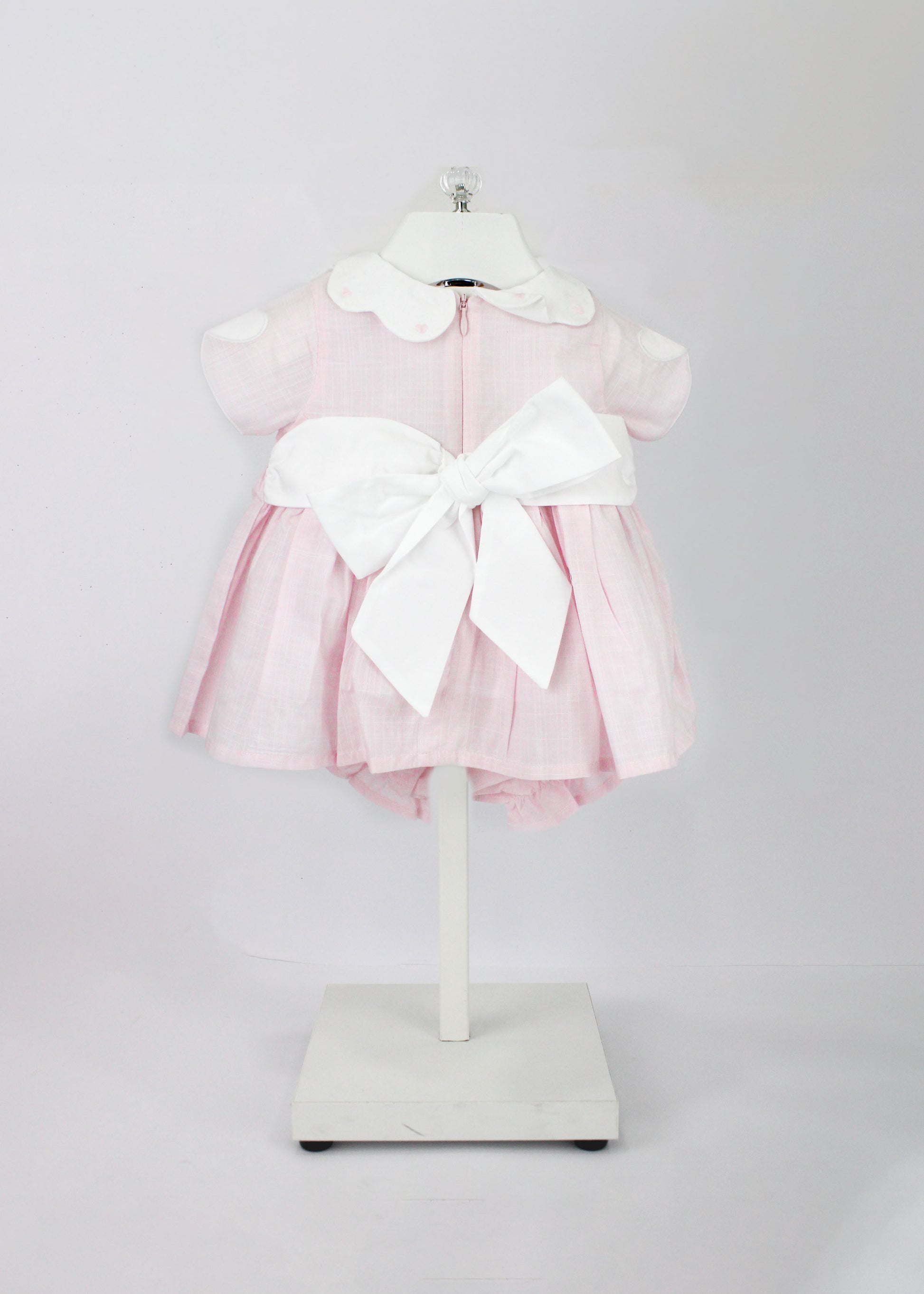 Deolinda Abito con Culotta Rosa con Cuori per Neonate