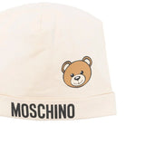 Moschino Kids Cappello Beige con Logo Teddy Bear per Neonati