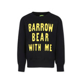 Barrow Kids Felpa Nera con Stampa Scritta e Stampa Logo per Bambini