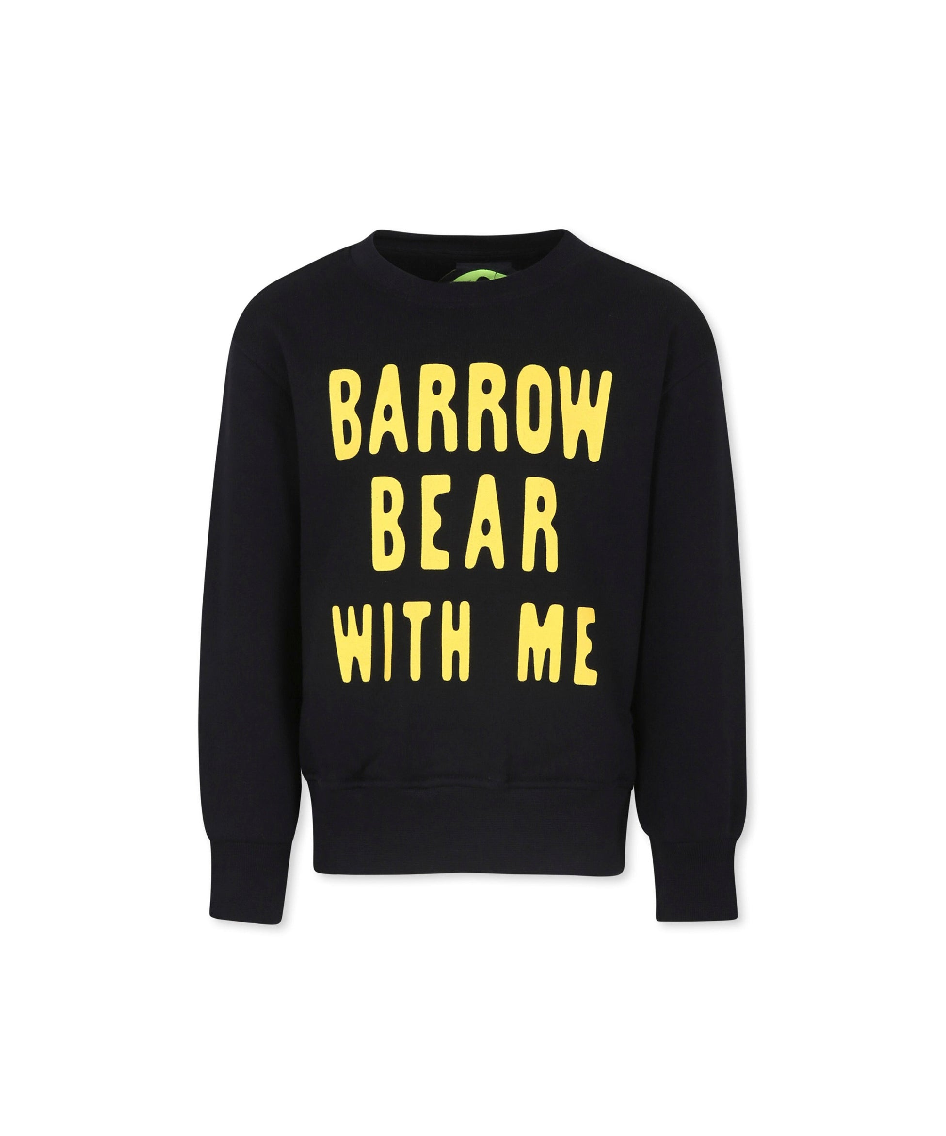 Barrow Kids Felpa Nera con Stampa Scritta e Stampa Logo per Bambini