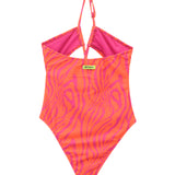4GIVENESS Costume Monokini Zebrato Arancione per Bambine