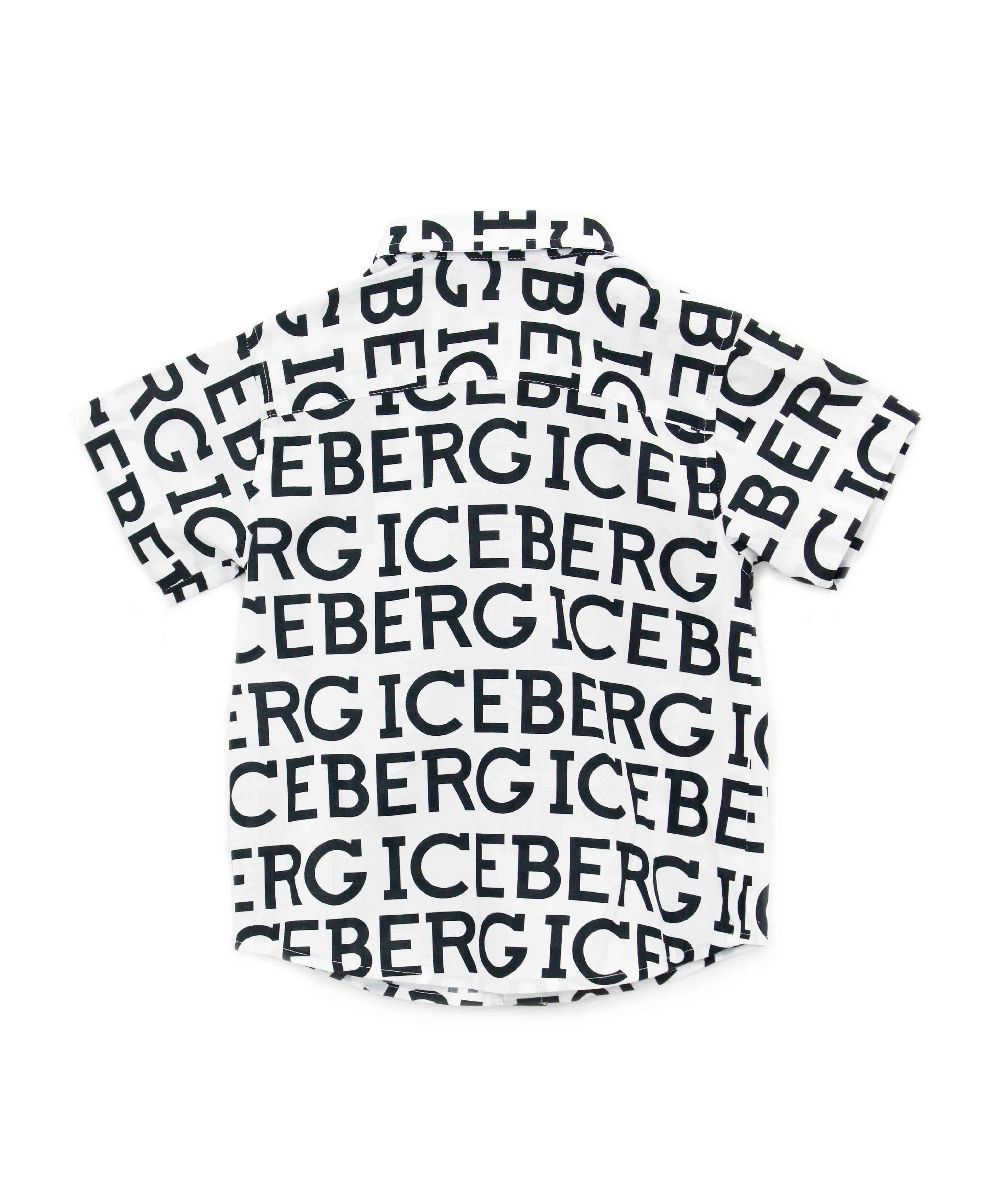 Iceberg Kids Camicia con Logo Monogram Bianca per Neonati