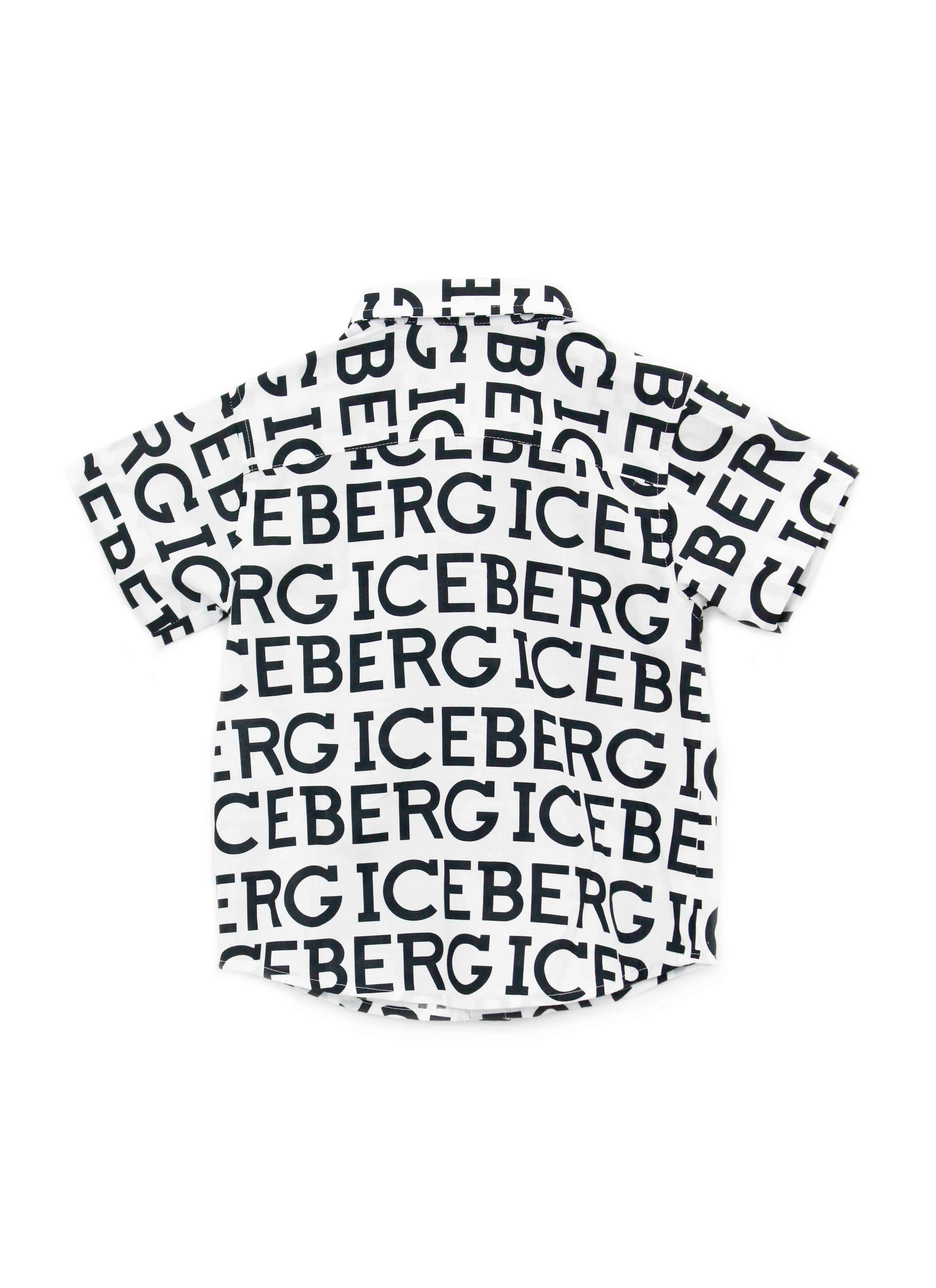 Iceberg Kids Camicia con Logo Monogram Bianca per Neonati