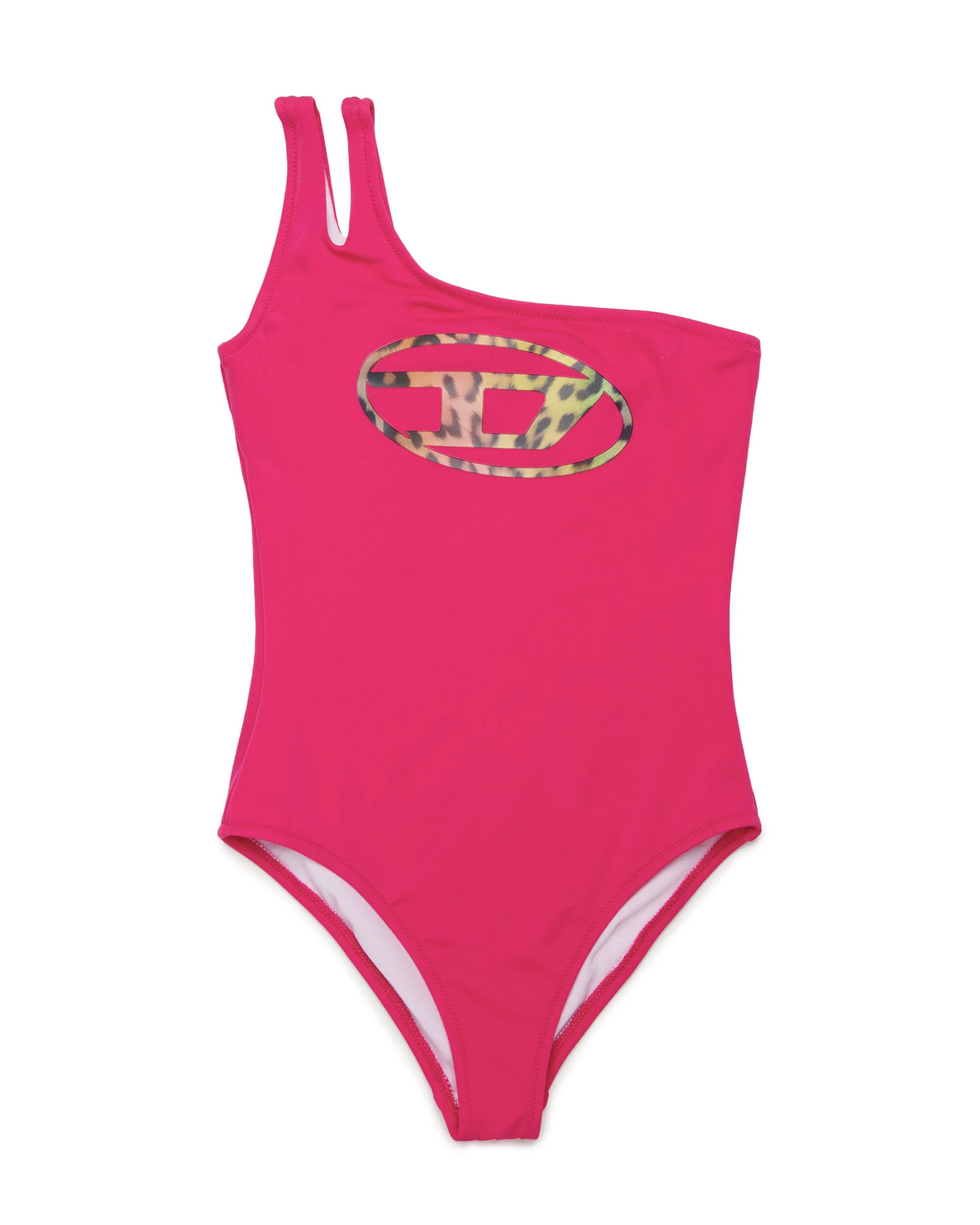 Diesel Kids Costume Intero Fuxia con Oval-D Animalier per Bambine