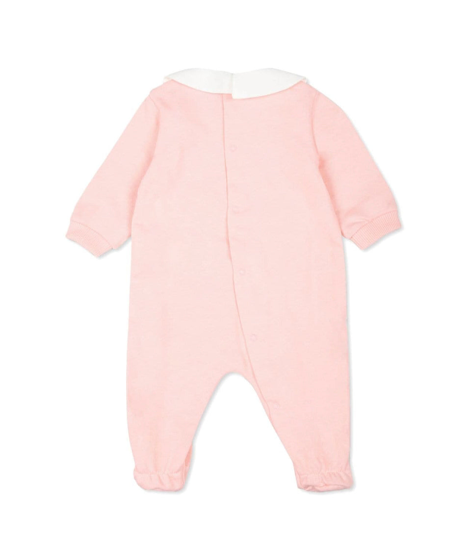 Moschino Kids Tutina Rosa con Stampa Logo Teddy Bear per Neonate  (retro)