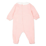 Moschino Kids Tutina Rosa con Stampa Logo Teddy Bear per Neonate  (retro)