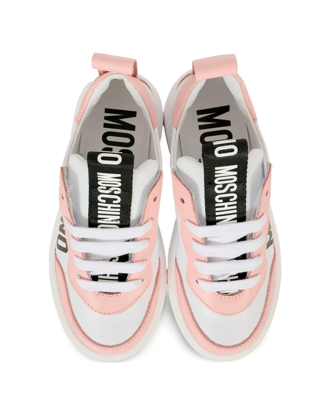 Moschino Kids Scarpe Logo Laterale Rosa per Bambine