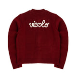 Vicolo Kids Cardigan Bordeaux con Logo Retro per Bambine